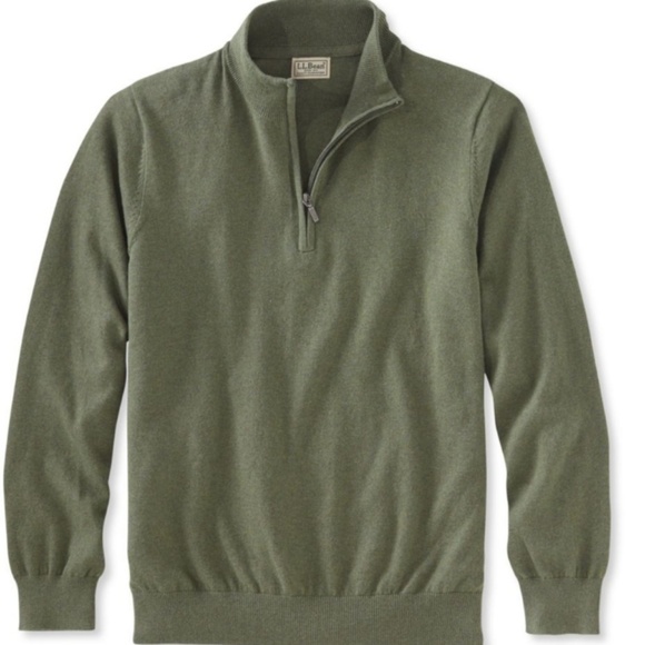 Ll Bean Cotton Cashmere Sweater Quarter 